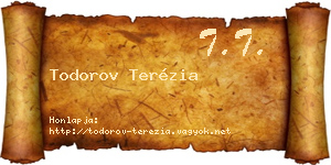 Todorov Terézia névjegykártya